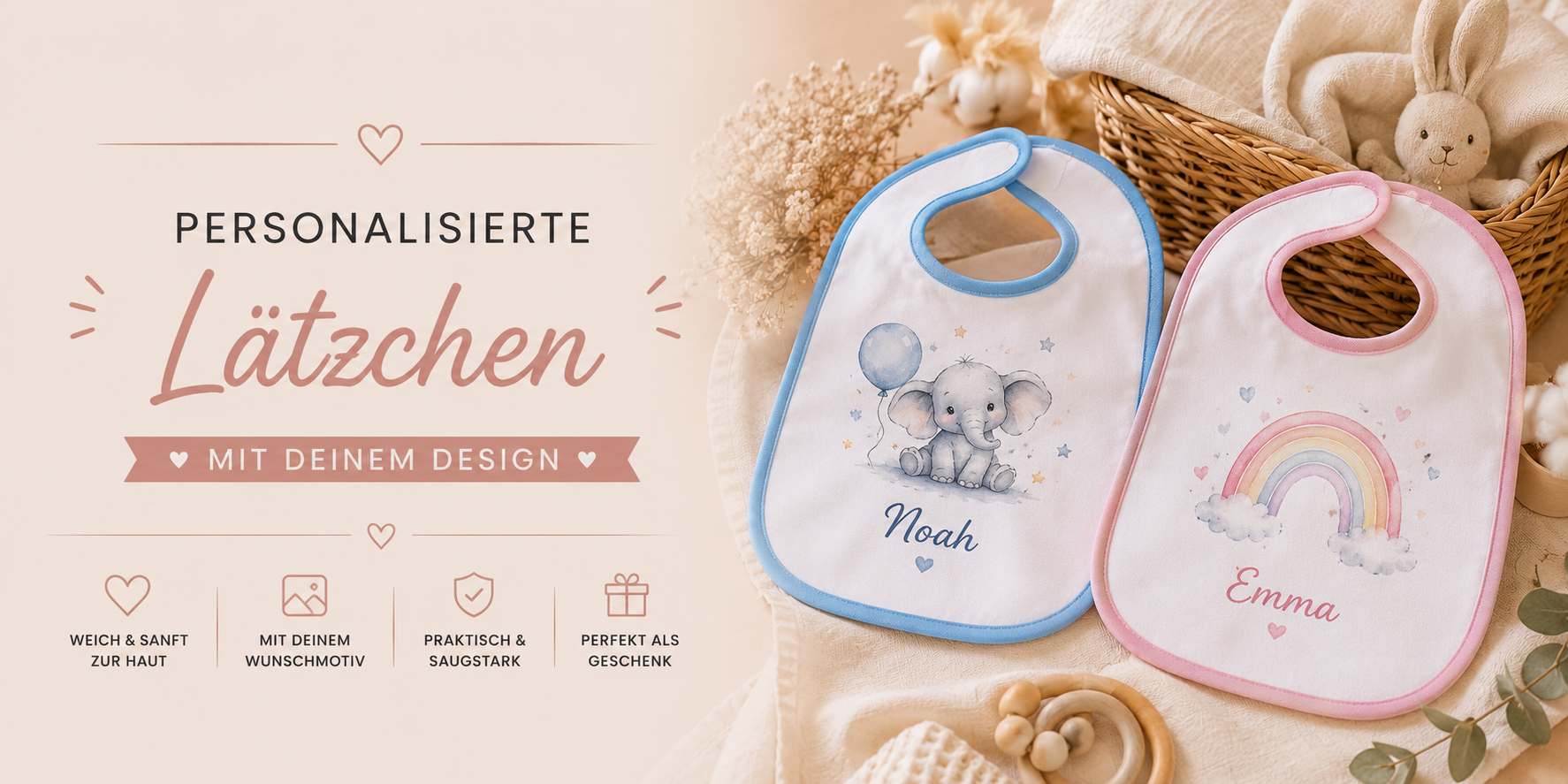 Personalisierte Babylätzchen