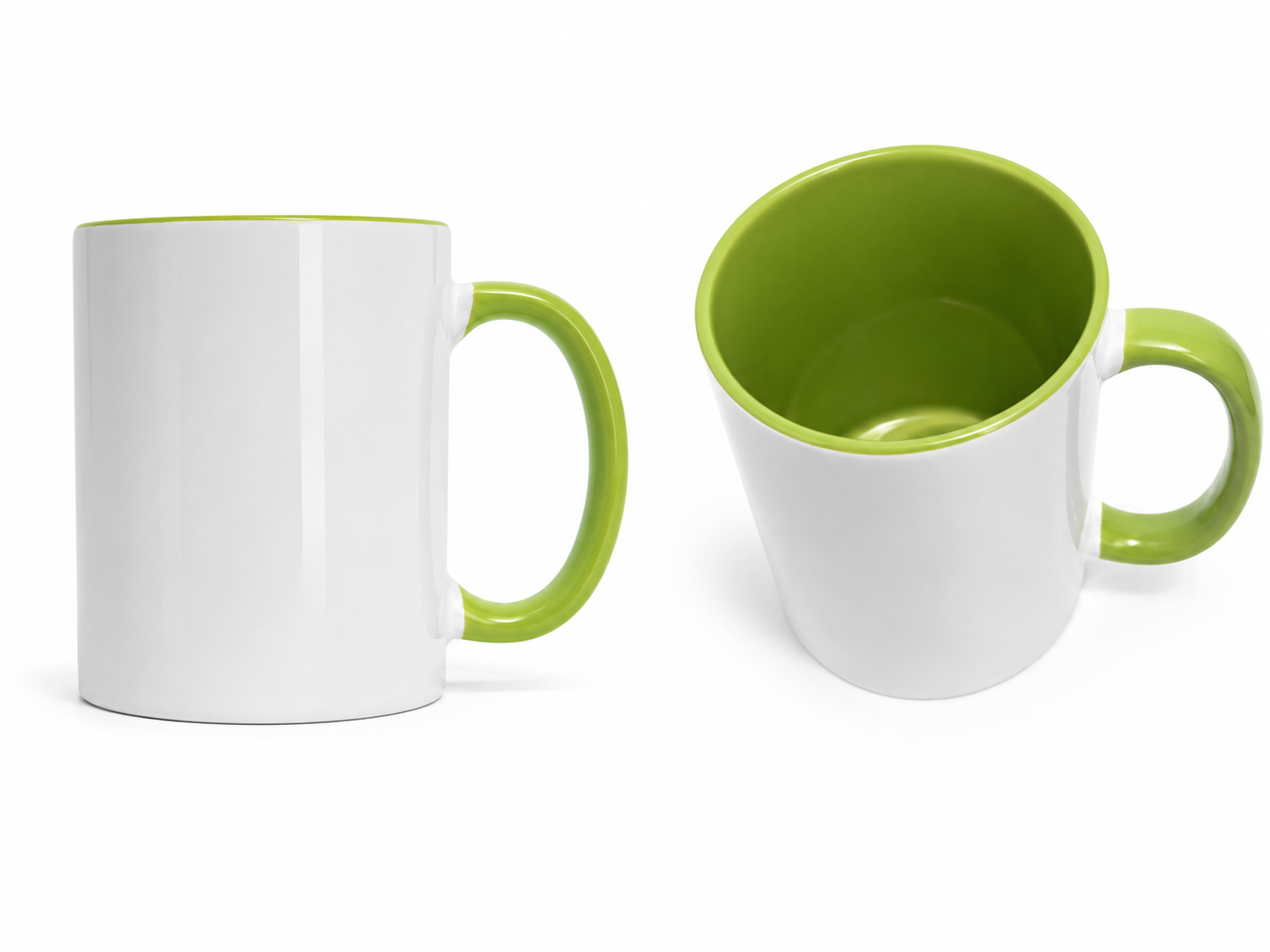 Fototasse selbst gestalten – personalisierte Tasse mit Foto & Text | Grün, ca. 375 ml