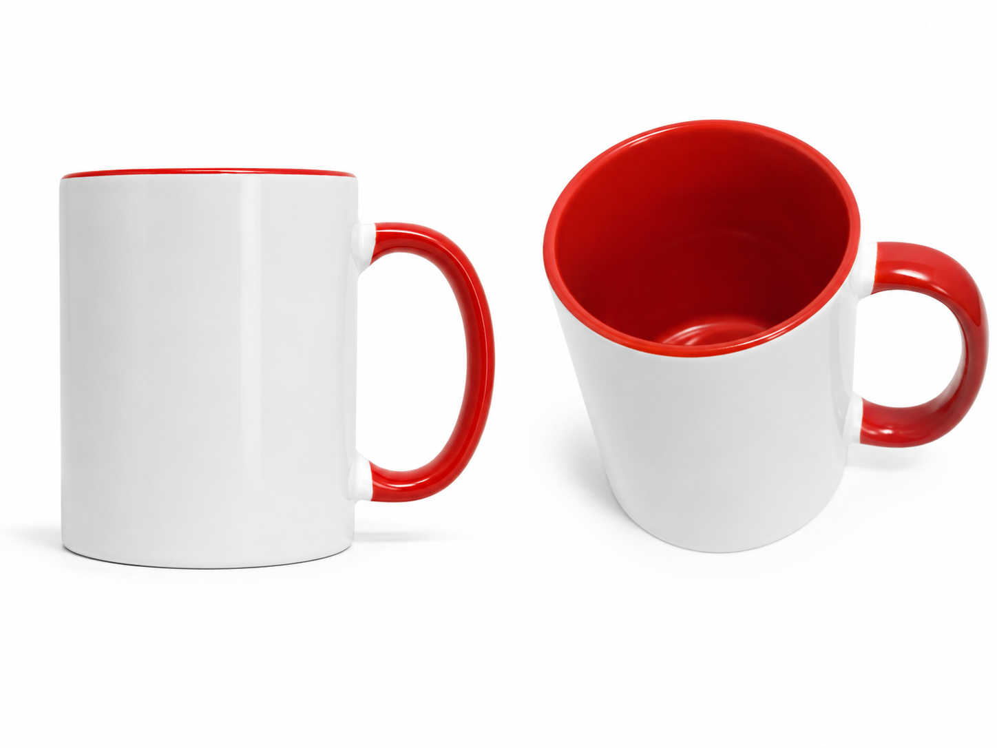 Fototasse selbst gestalten – personalisierte Tasse mit Foto & Text | Rot, ca. 375 ml