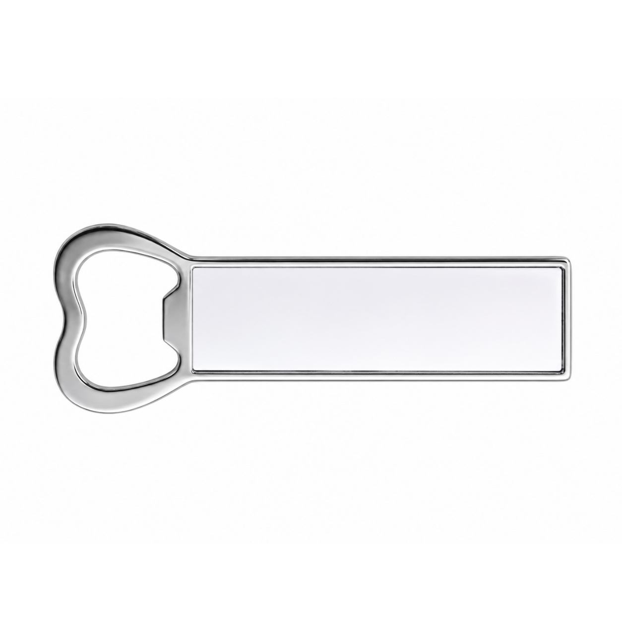 Personalisierter Flaschenöffner mit Foto & Wunschtext – Metall, Silber, 9 cm