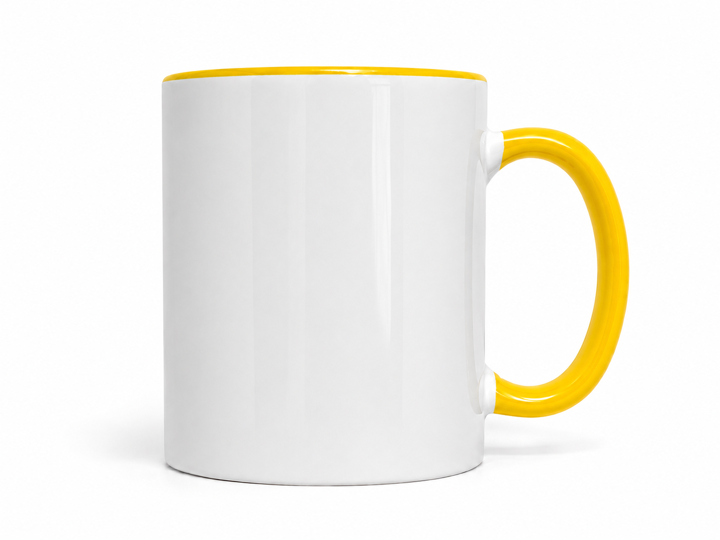Fototasse selbst gestalten – personalisierte Tasse mit Foto & Text | Gelb, ca. 375 ml